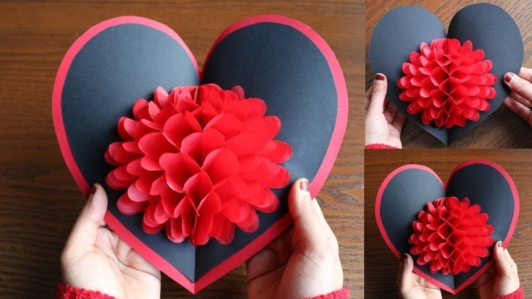 DIY 3D Flower Pop up Card Paper Handmade craft | Pop Up card Tutorial (2018)