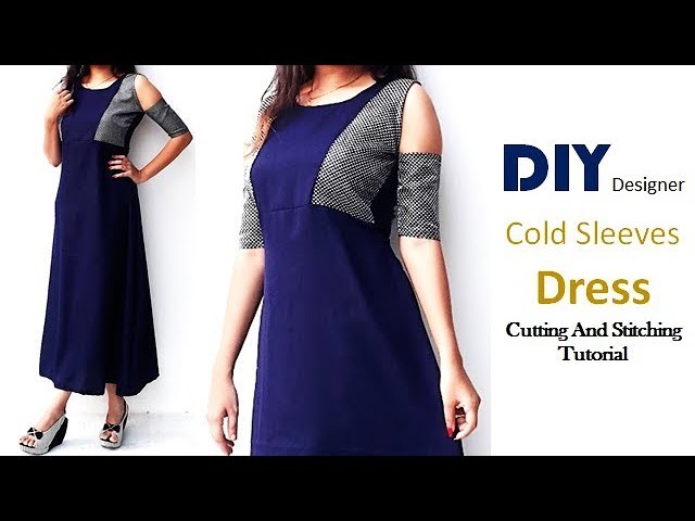 DIY Designer Cold Sleeves Dress Cutting And Stitching Full Tutorial