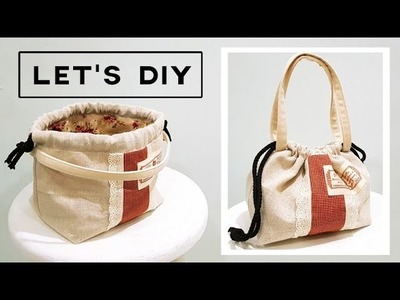 DIY Drawstring bag | Perfect For Beginners | 初学者学习 | Step By Step DIY TUTORIAL❤❤