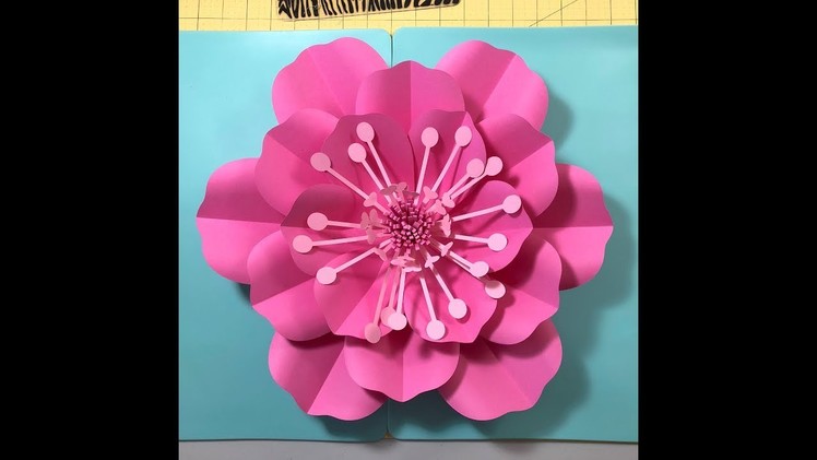 DIY Easy Paper Flower Template 5 and Center Tutorial