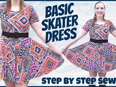 DIY Easy Stretch Fabric Skater Dress | No Zipper or Pattern Needed!