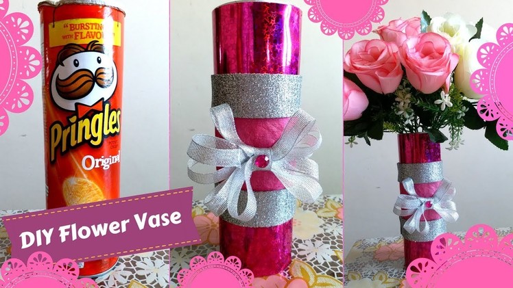 DIY - EASY Ways To Recycle Empty Pringles Can - How to Make Best out of waste Flower vase!!