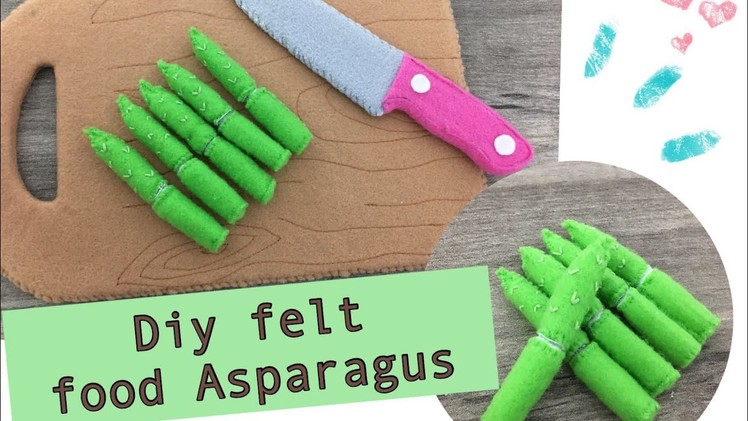 Diy felt food Series # No. 2 Felt Asparagus tutorials