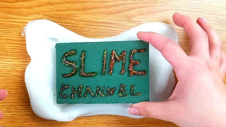 DIY Floral Foam Glitter Slime tutorial