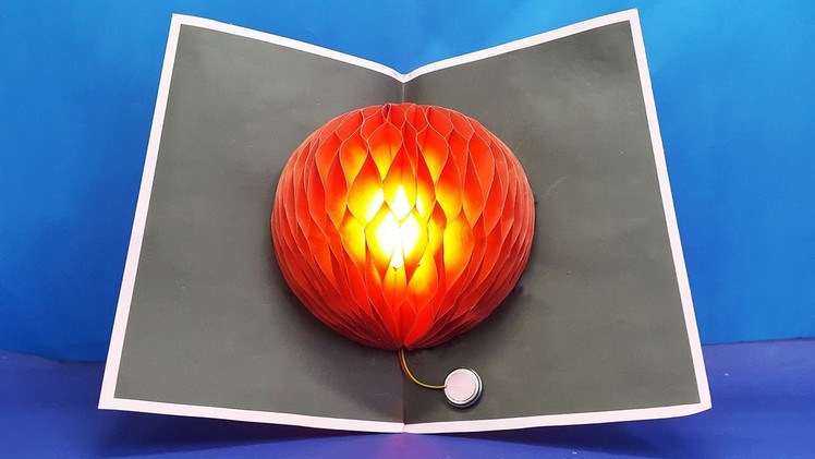 DIY Flower Pop up Card using LED - Make Pop Up Card Easy - Paper Crafts