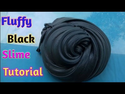 DIY FLUFFY BLACK SLIME TUTORIAL|Cara membuat fluffy black slime
