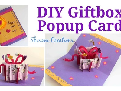 DIY Gift Box Popup Card. How to make Box Popup card. Easy Birthday Card