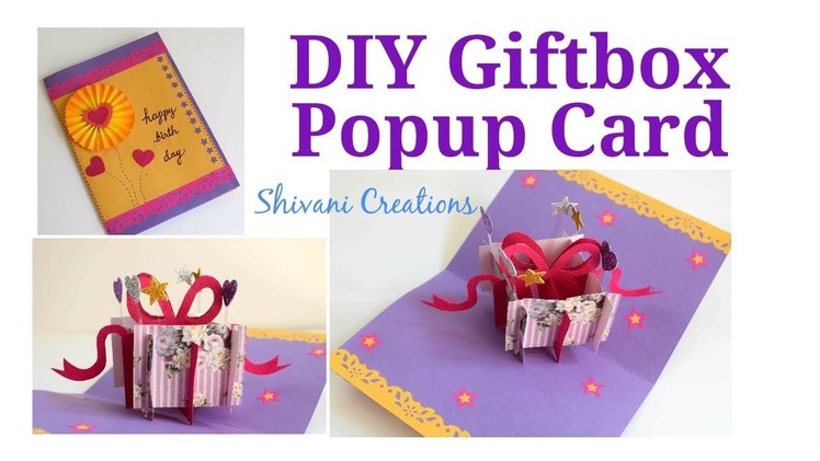 DIY Gift Box Popup Card. How to make Box Popup card. Easy Birthday Card