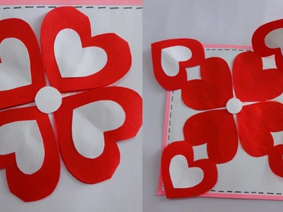 DIY Heart Flower Card. Heart Flower Card Tutorial for Scrapbook.Scrapbook Making Ideas