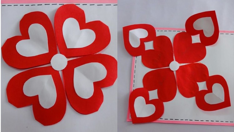 DIY Heart Flower Card. Heart Flower Card Tutorial for Scrapbook.Scrapbook Making Ideas