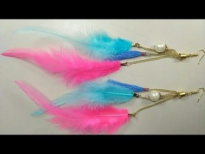 DIY | How to Make Feather Earrings at Home| Earrings Tutorial |