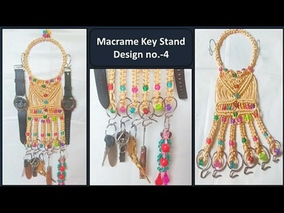 DIY Macrame Key Hanger | wall hanging key stand from wastage macrame. ????????