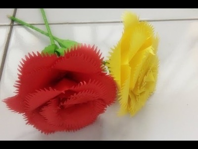 DIY Paper Rose Flower || Tutorial Cara Membuat Bunga Mawar Kertas