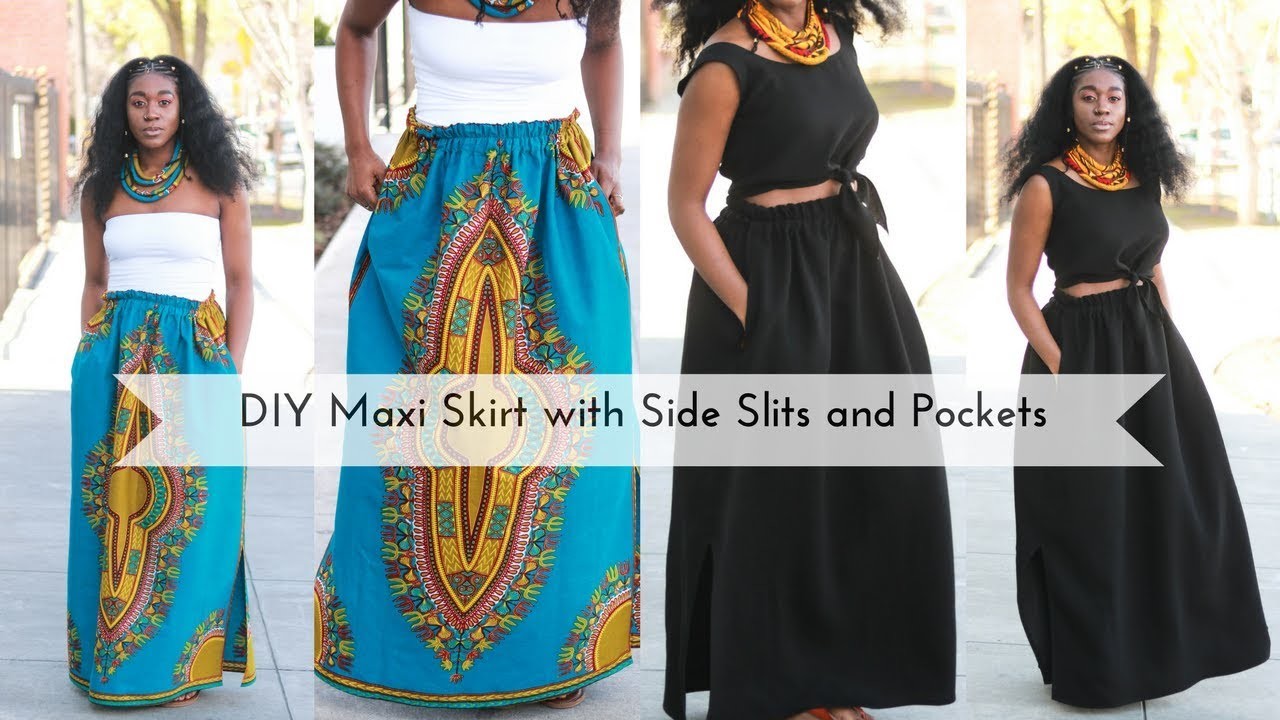 Easy DIY Maxi Skirt with Side Slits and Pockets Part 2