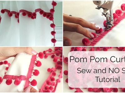 Easy DIY Pom Pom Curtains - Sew and No Sew