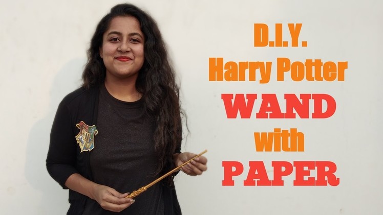 HARRY POTTER WAND with PAPER: How to make! | D.I.Y. Craft Tutorial | Nimisha Raizada