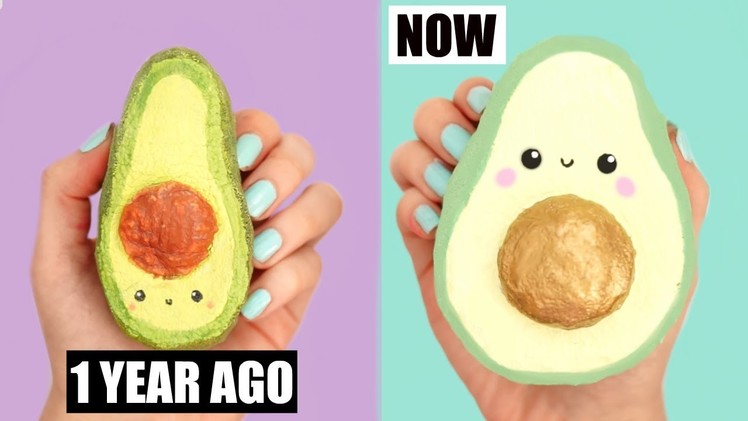 HOMEMADE SQUISHY REMAKE | DIY AVOCADO SQUISHY - MEMORY FOAM & PUFFY PAINT