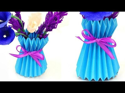 How To Make A Paper Flower Vase. DIY Easy And Simple Way Paper Craft design room decoration