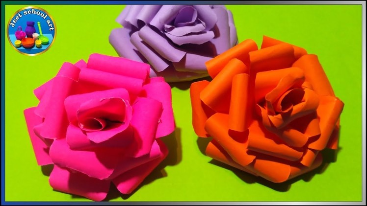How to make a paper rose. Diy paper craft. कागज से गुलाब के फूल बनाइए।