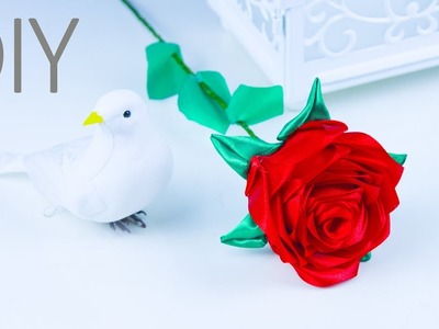 How to make a rose flower | DIY satin ribbon rose  for home decor| Beads art
