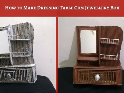 How to make DIY Dressing table at home | Jewellery Box with Paper (Newspaper Craft)