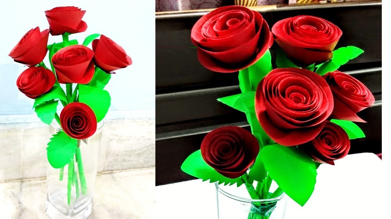 How To Make Paper Rose Flower DIY Handmade Craft How To Make Paper Rose Flower DIY Handmade Craft