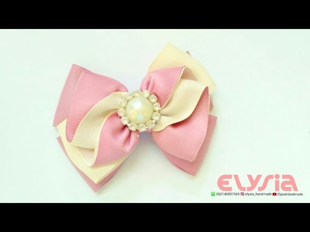 How To Make : Ruffle Ribbon Bow With Grosgrain Ribbon | DIY by Elysia Handmade