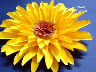 How to Make Yellow Paper Flower |  DIY-Paper Craft | Easy origami Flower
