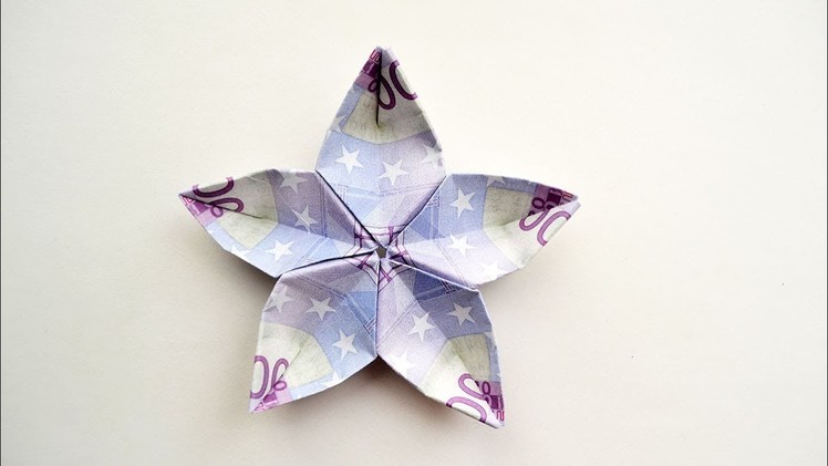 Money SAKURA EURO Origami Tutorial DIY Folded No glue and tape