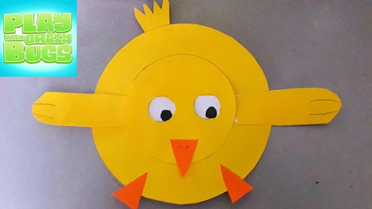 Paper Magic CHICKEN with moving eyes. DIY for kids