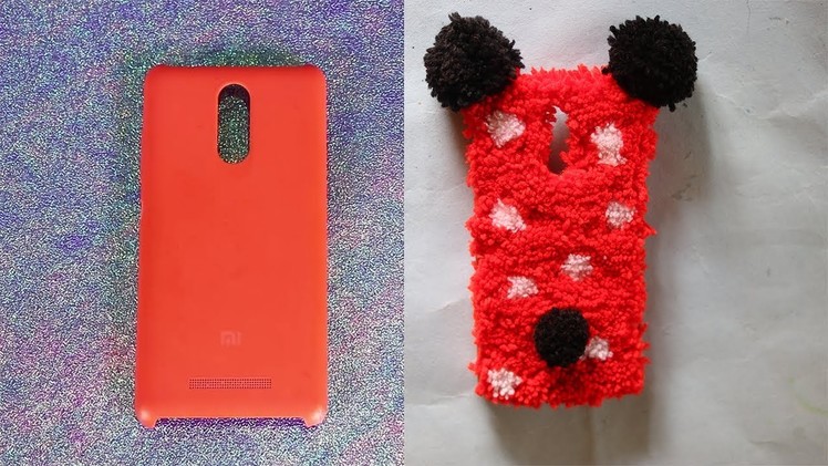 RECYCLE OLD PHONE CASE WITH YARN.WOOL  | DIY MINNIE CASE |
