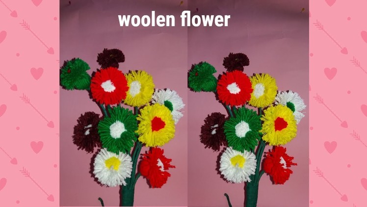 Super Easy Woolen flower ,woolen craft,best from woolen|Handmade Room Decoration Idea