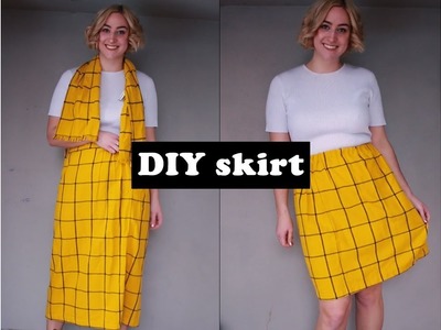 Thrift Flip : DIY elastic waist plaid skirt