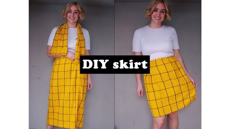 Thrift Flip : DIY elastic waist plaid skirt