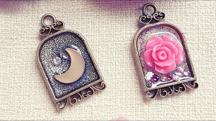 UV Resin Moon and Rose Open Bezel Charms | Watch Me Craft | DIY Tutorial
