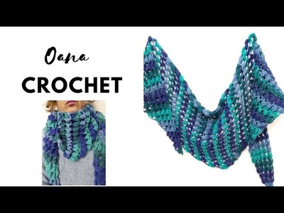 Crochet 3D baktus scarf by Oana