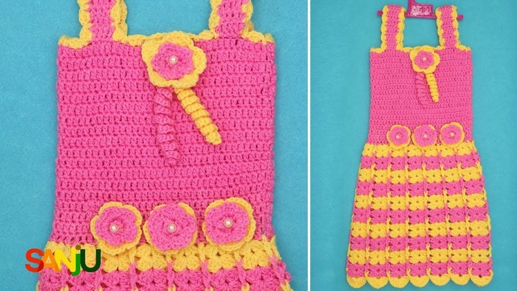 Crochet baby frock Dress for 1-2year baby| Crosia baby frock