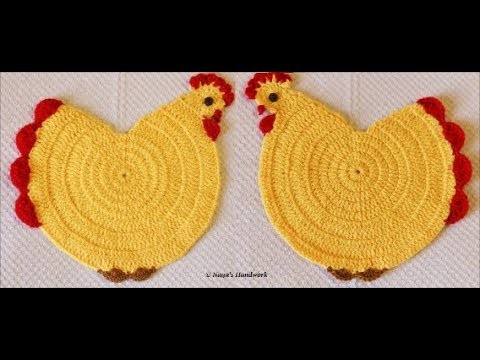 Crochet Chicken Placemat-Chicken Placemat-Crochet Table Placemat for Beginners