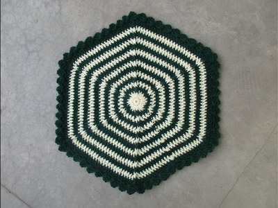 Crochet Hexagon Table Mat.Thalposh[Hindi]