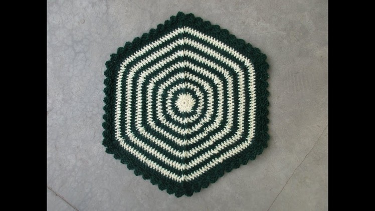 Crochet Hexagon Table Mat.Thalposh[Hindi]