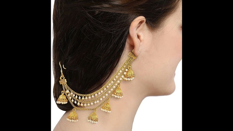 Dev sena style earing chain. Bahubali Earing Chain. How to make bahubali earing chain at home