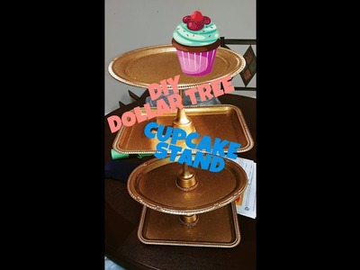 DIY Dollar Tree Cupcake Stand l Using Mod Podge and Glitter