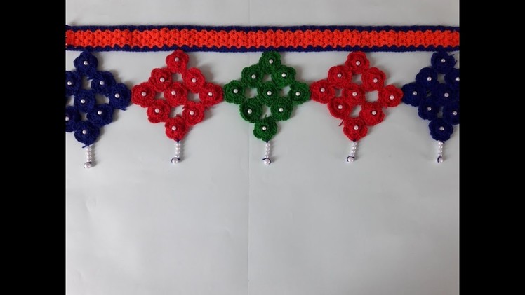 DIY DOOR HANGING TORAN FROM WOOLEN FLOWERS VERY EASY. DIY - HOW TO MAKE DOOR HANGING TORAN WOOLEN