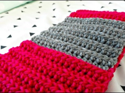 DIY Easy Crochet Striped Scarf