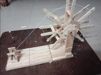 DIY: How to make charakha or  spinning wheel,using popsicle sticks, kids science project