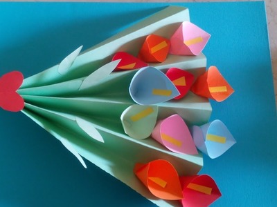 DIY Paper Crafts for Kids - How to Make Paper Flower Bouquet for Kids + Tutorial !
