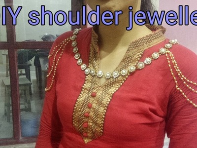 DIY trendy shoulder jewellery :bridal accessories.how to make sholder jewellery at home