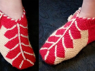Easy New Flower Socks Design (knitting) in hindi