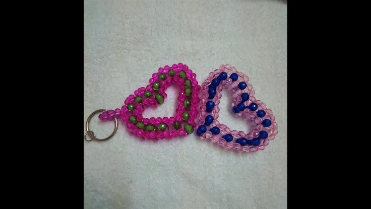 ♥Heart Keychain♥  heart shape key ring||পুঁতির চাবির রিং ||How To Make Crystal Beaded Keychain||DIY