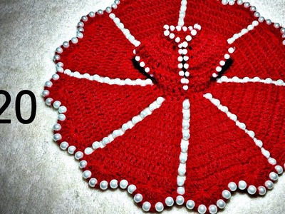 How to Crochet A Beaded Dress for Laddu Gopal. Kanha Ji #20(all sizes)
